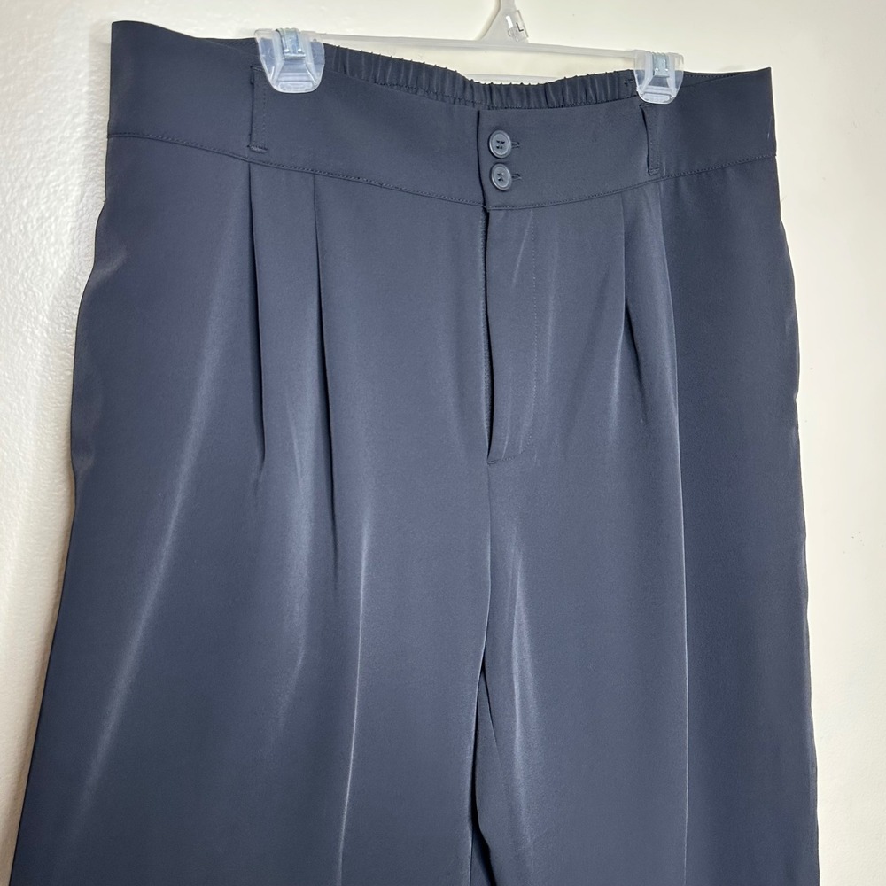 NWT Halara Pants Pleated High Waisted Black Wide Leg Trouser size XL - Picture 4 of 10